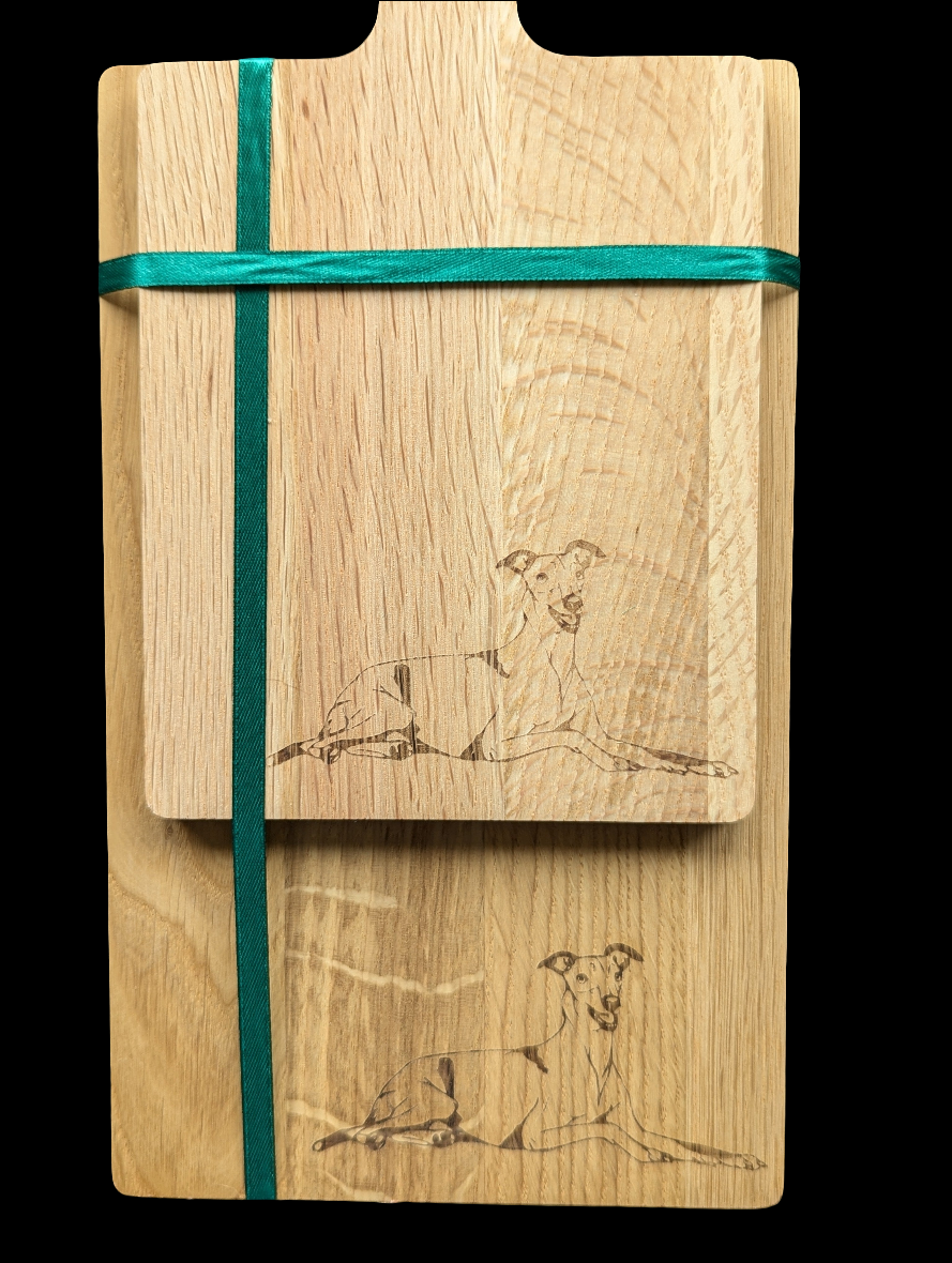 Greyhound Oak Chopping Board Set- Close Up
