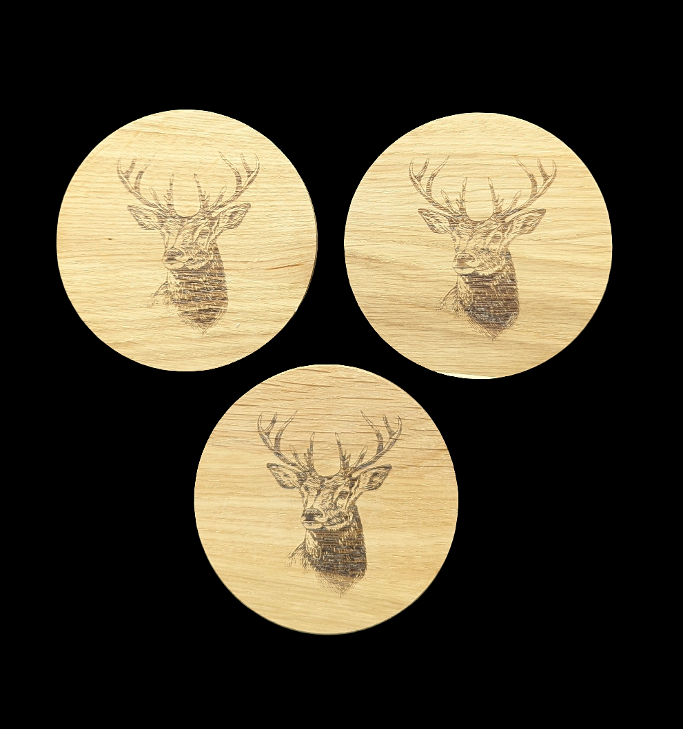 Stag Oak Coaster- group