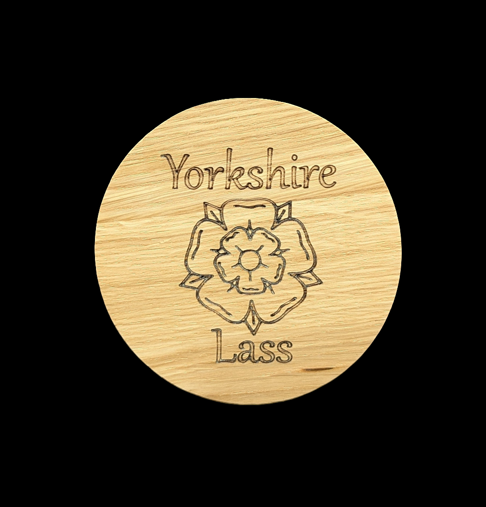 Yorkshire Lass Oak Coaster - Front