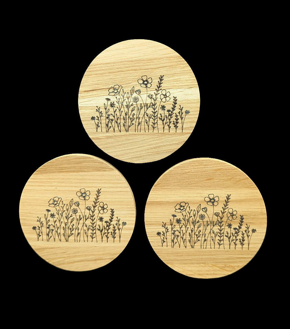 Floral Oak Coaster - Group