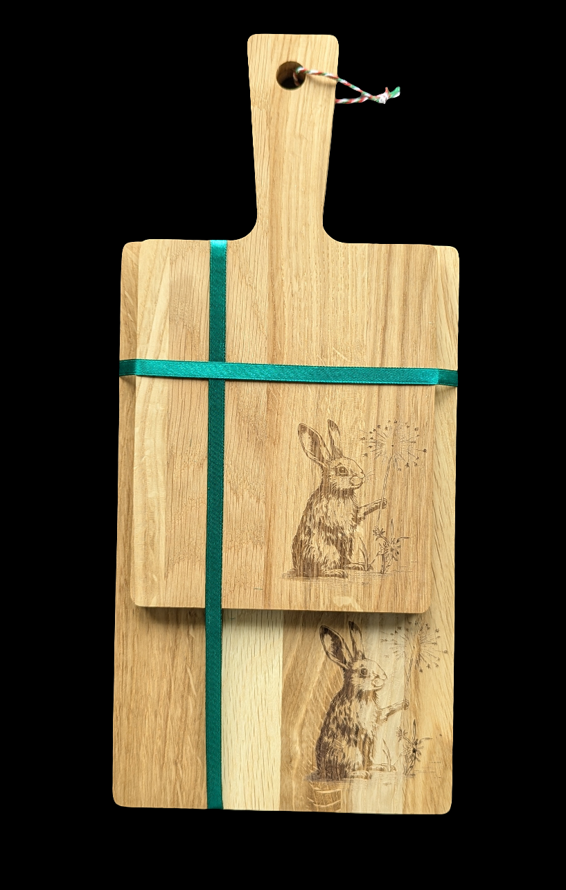Rabbit Oak Chopping Board Set - Front