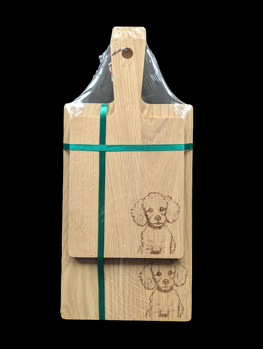 Poodle Oak Chopping Board Set