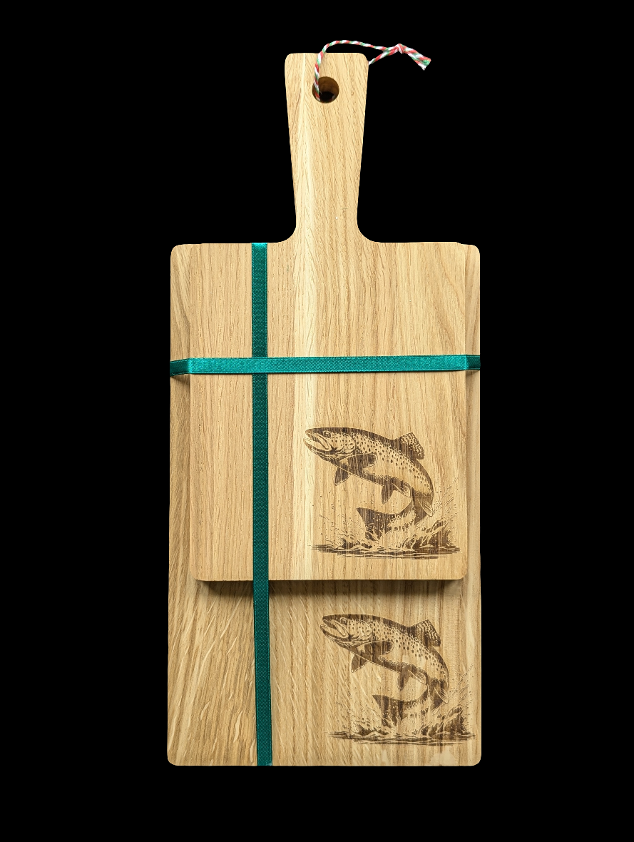 Trout Oak Chopping Board Set - Front