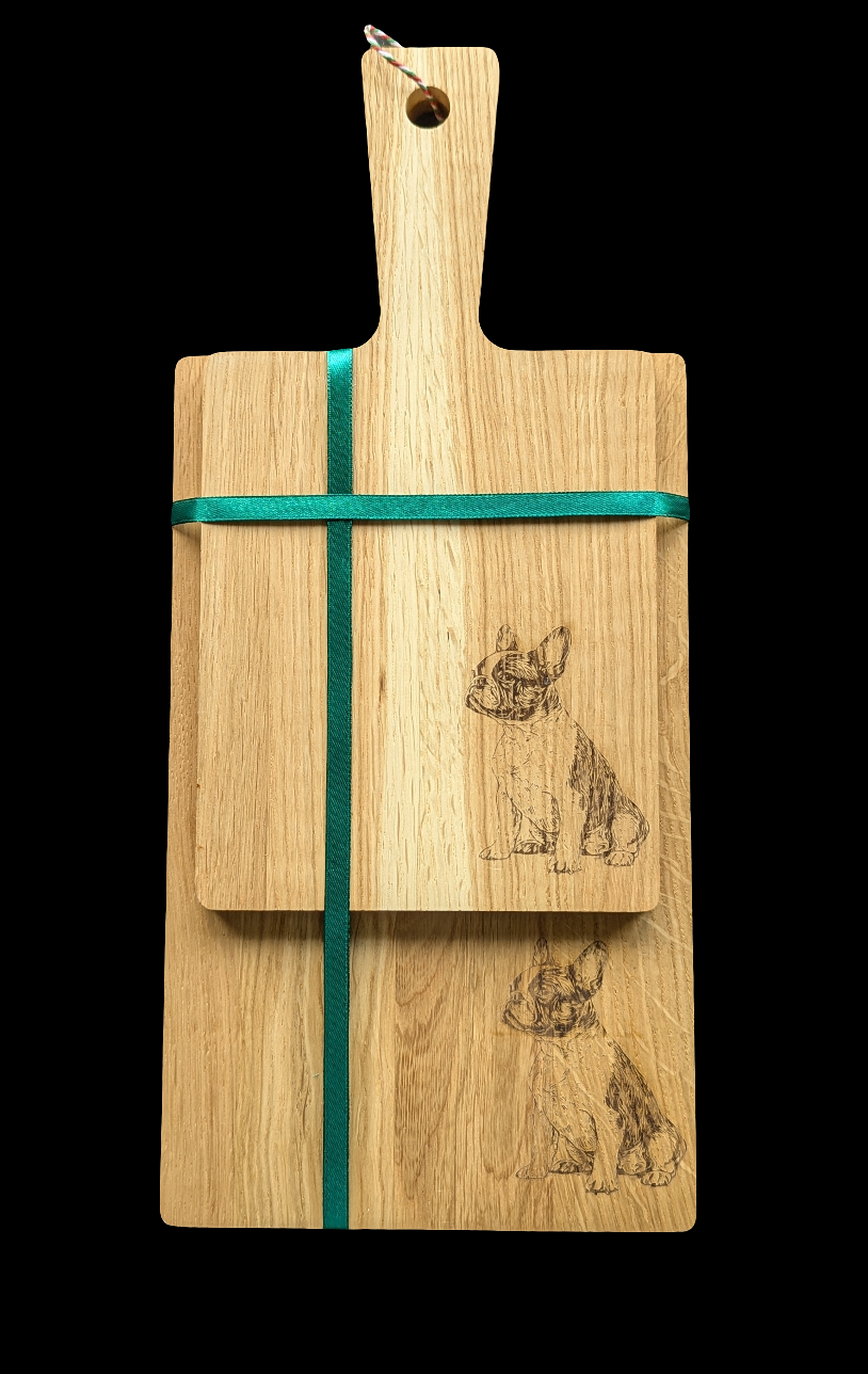 Frenchie Oak Chopping Board Set - Front