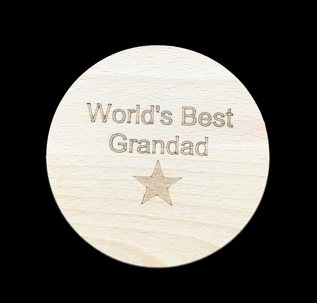World's Best Grandad Wooden Coaster