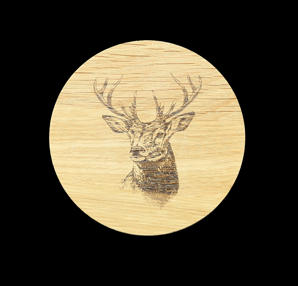 Stag Oak Coaster- Front