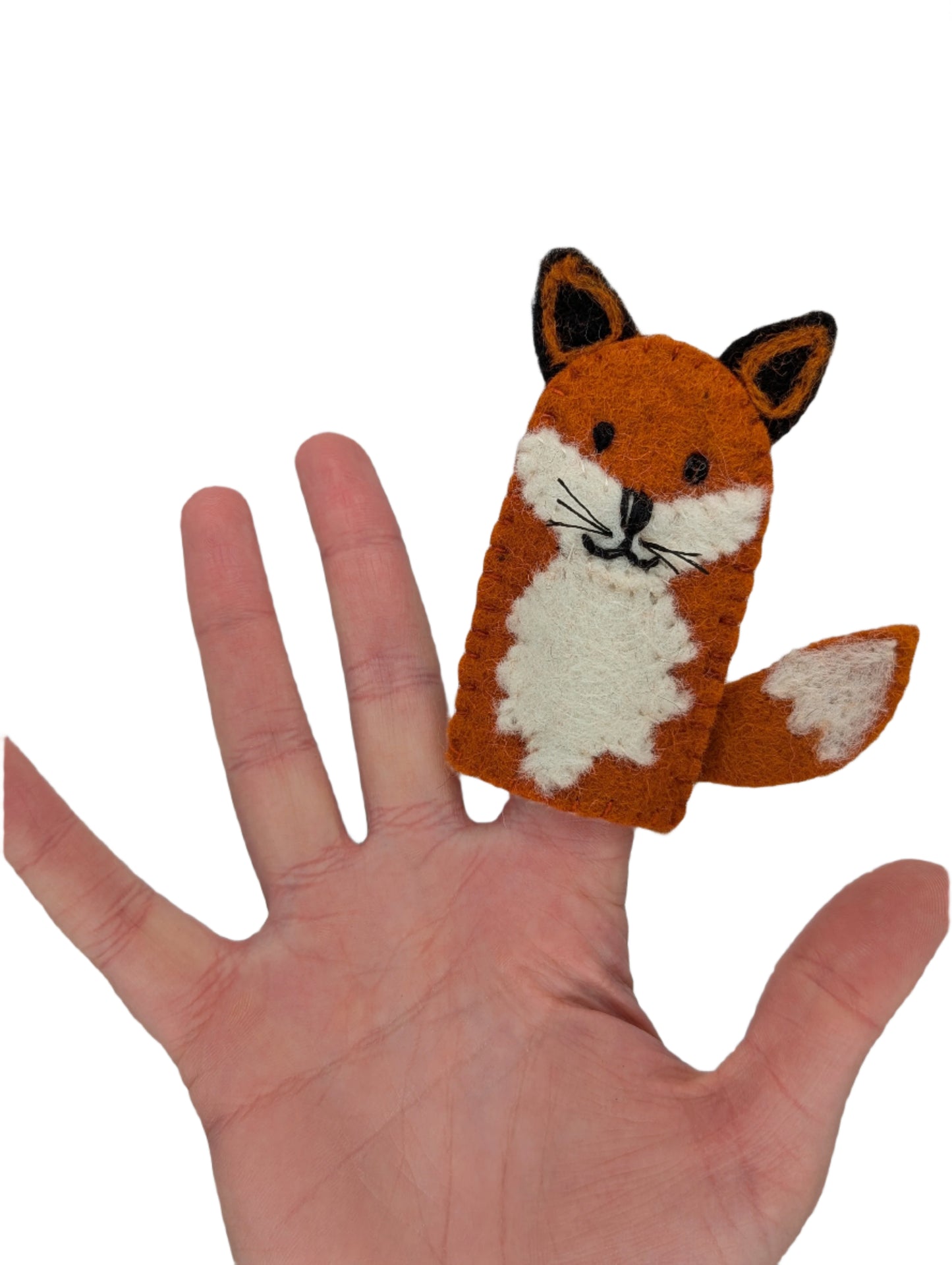 Handmade Fox Felt Finger Puppet