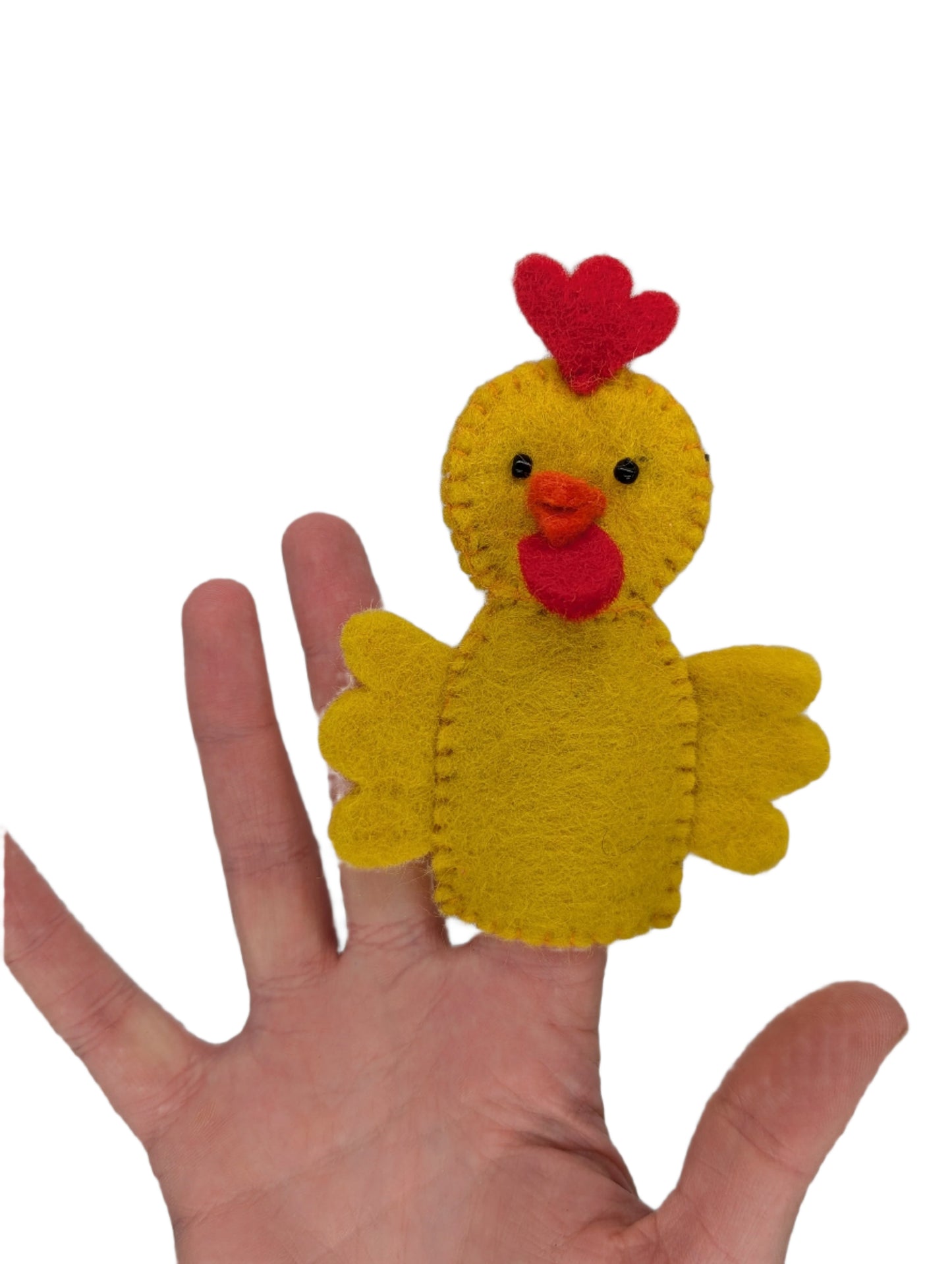 Handmade Chick Felt Finger Puppet