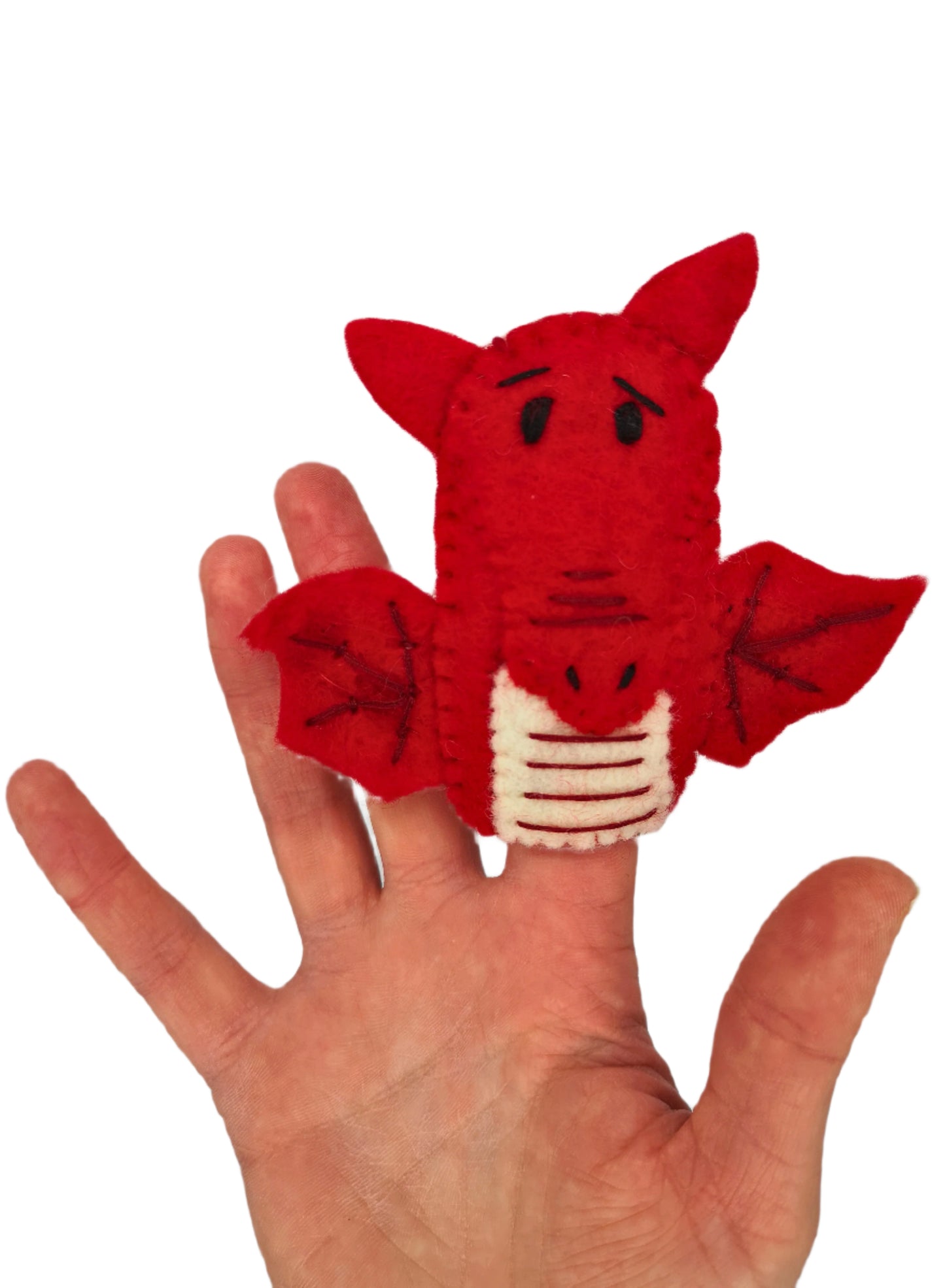 Handmade Dragon Felt Finger Puppet