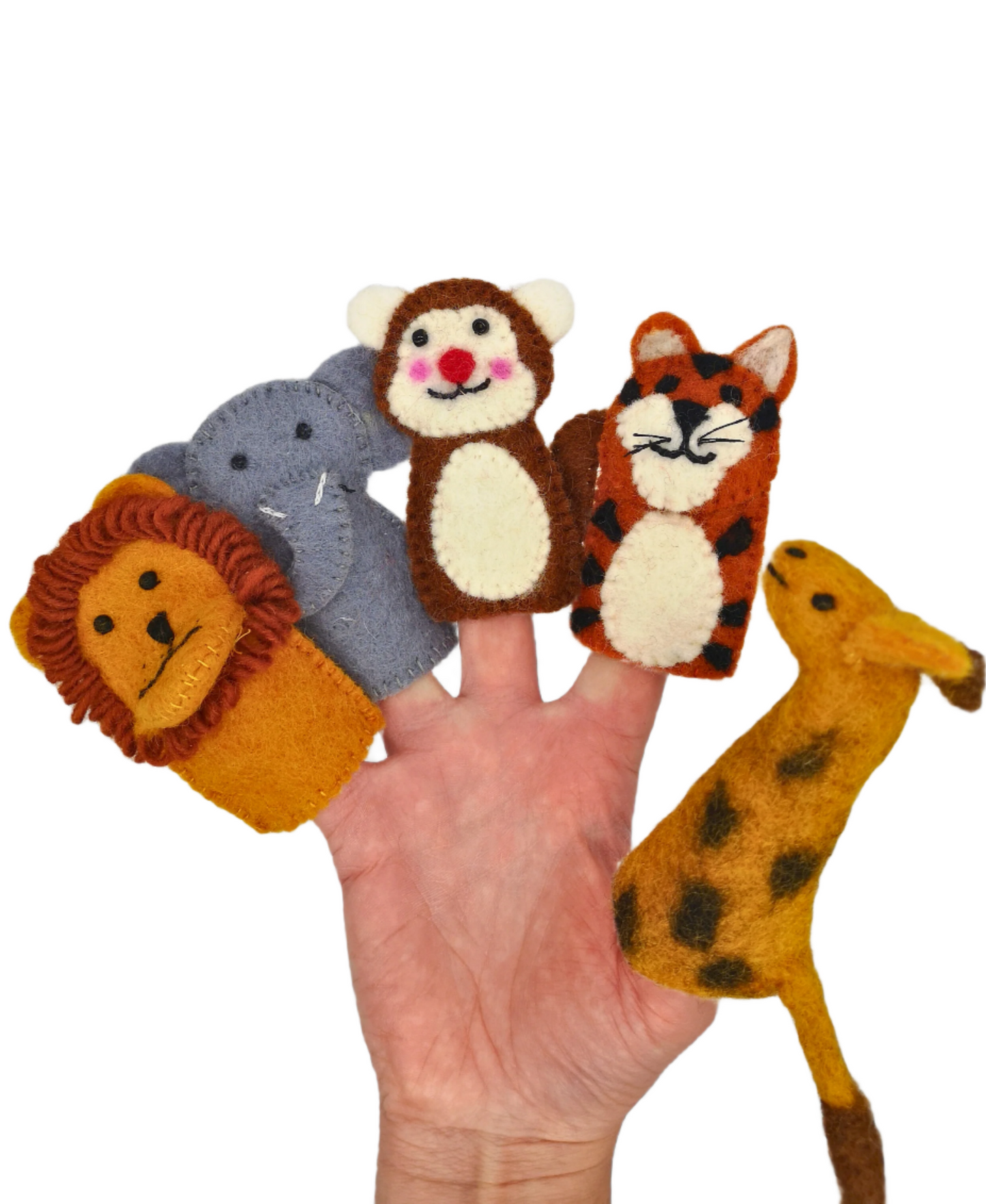 Handmade Lion Felt Finger Puppet