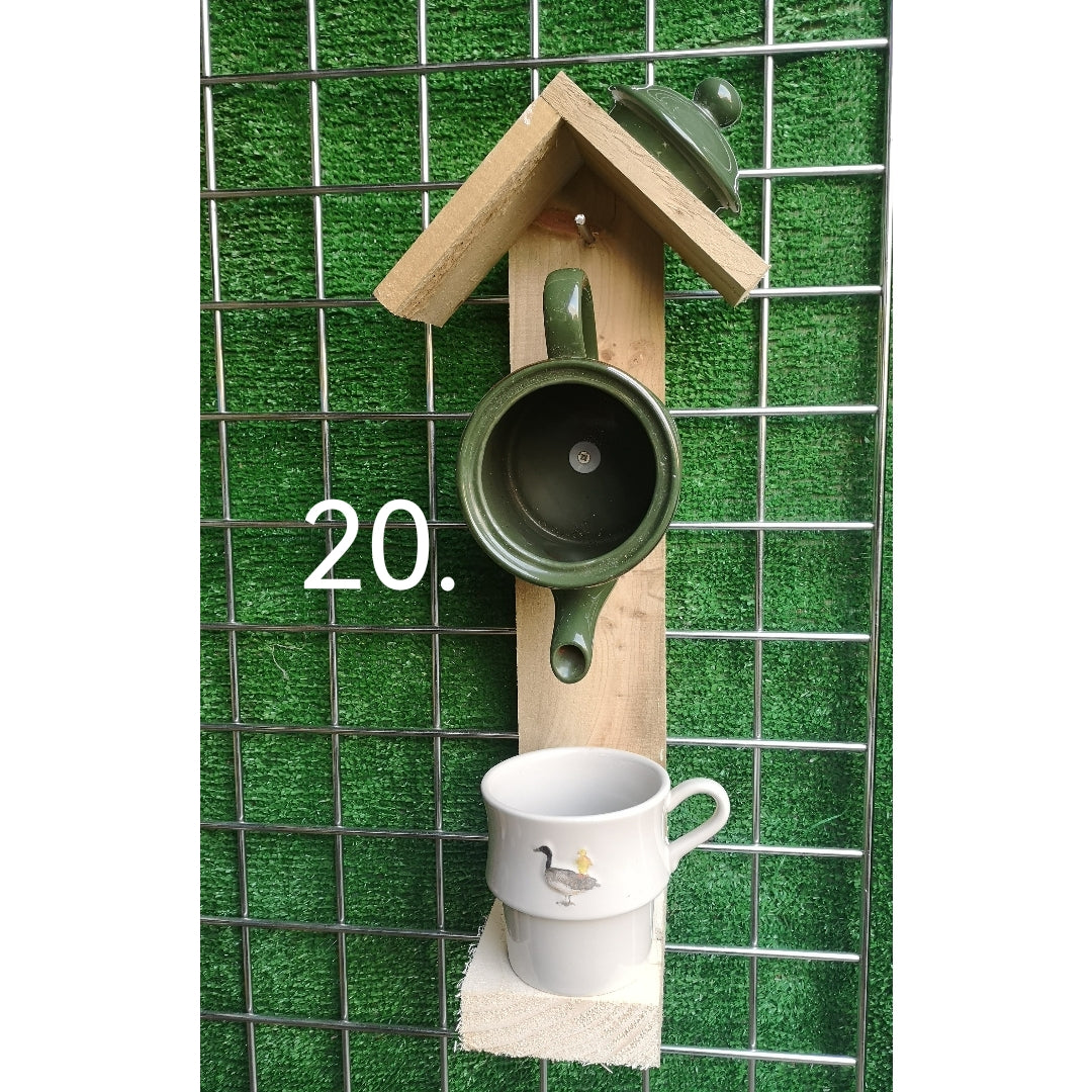 Handmade Novelty Teapot Bird Feeder. Number 11.