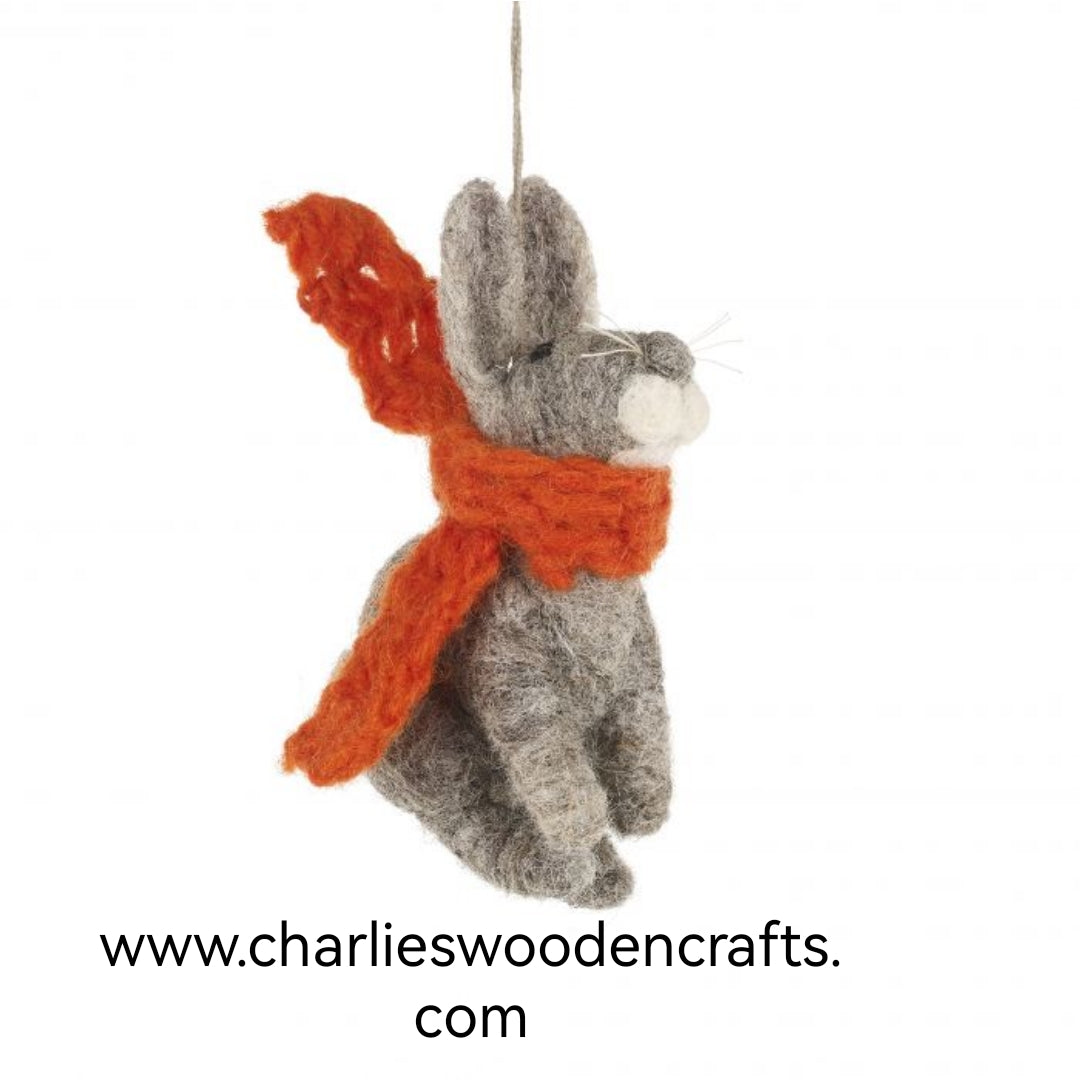 Ruby The Hare Hanging Felt Decoration