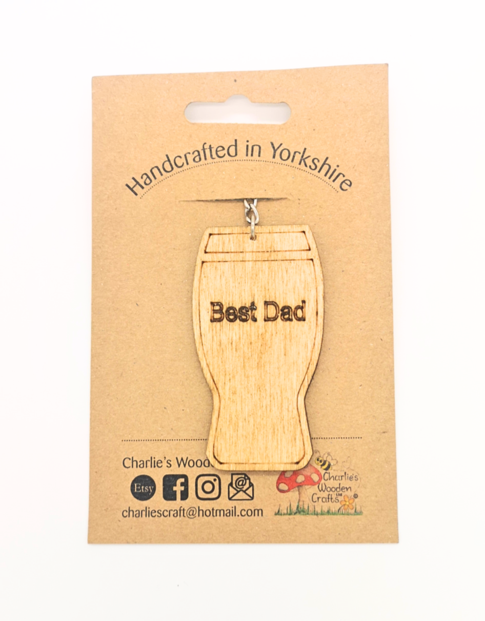 Best Dad Wooden Keyring