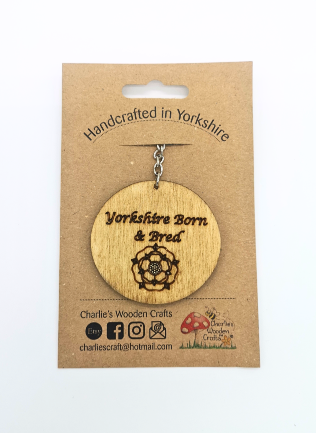 Yorkshire Born and Bred Wooden Keyring