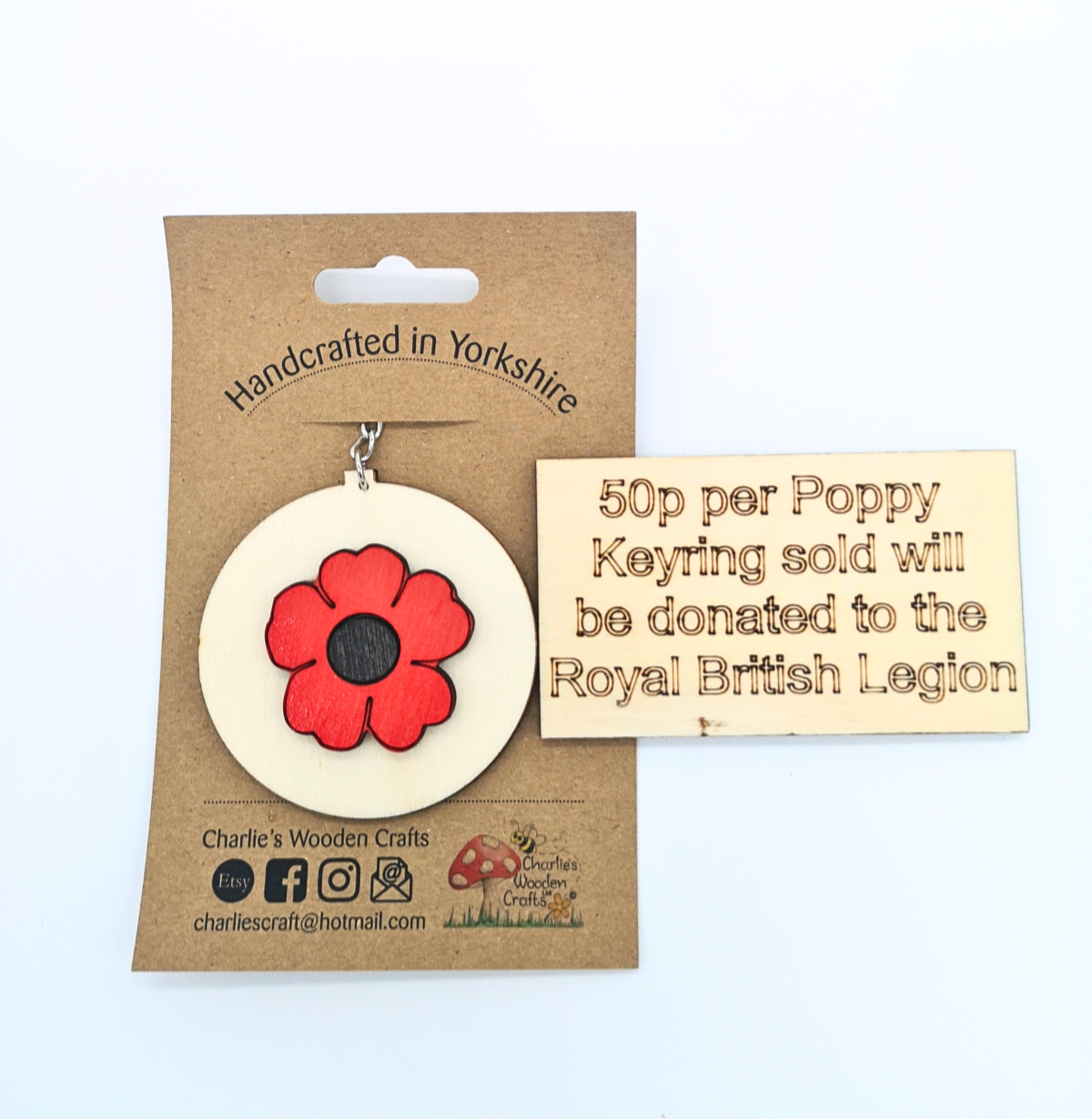 Poppy Wooden Keyring
