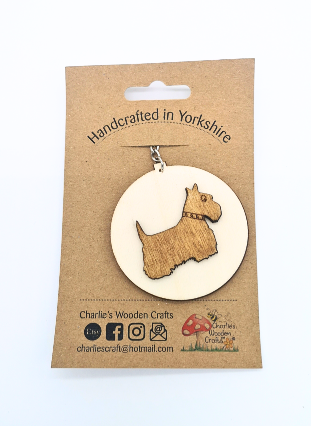 Scottie Dog Wooden Keyring