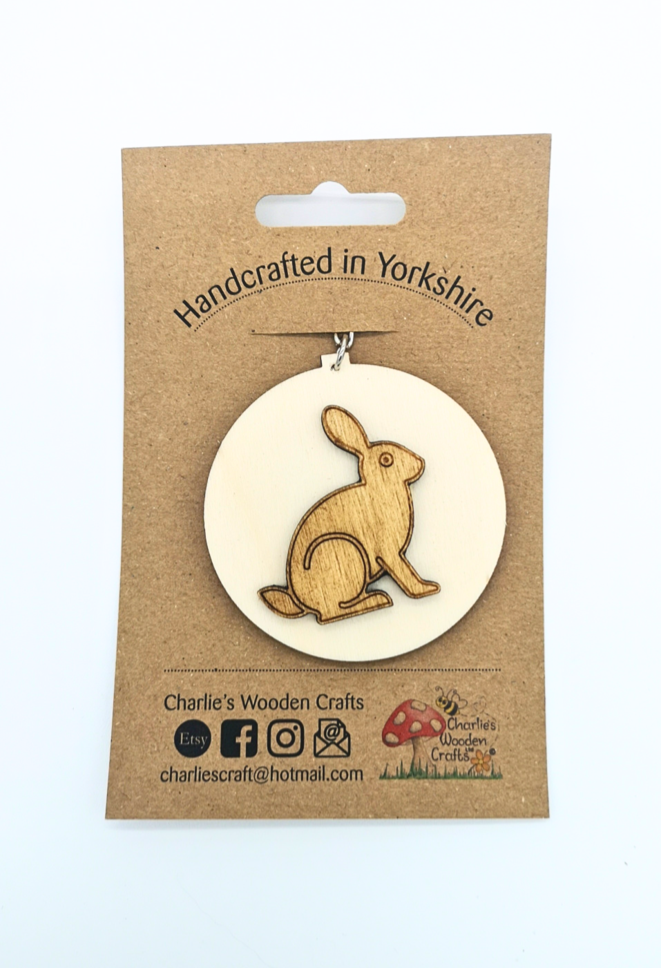 Rabbit Wooden Keyring