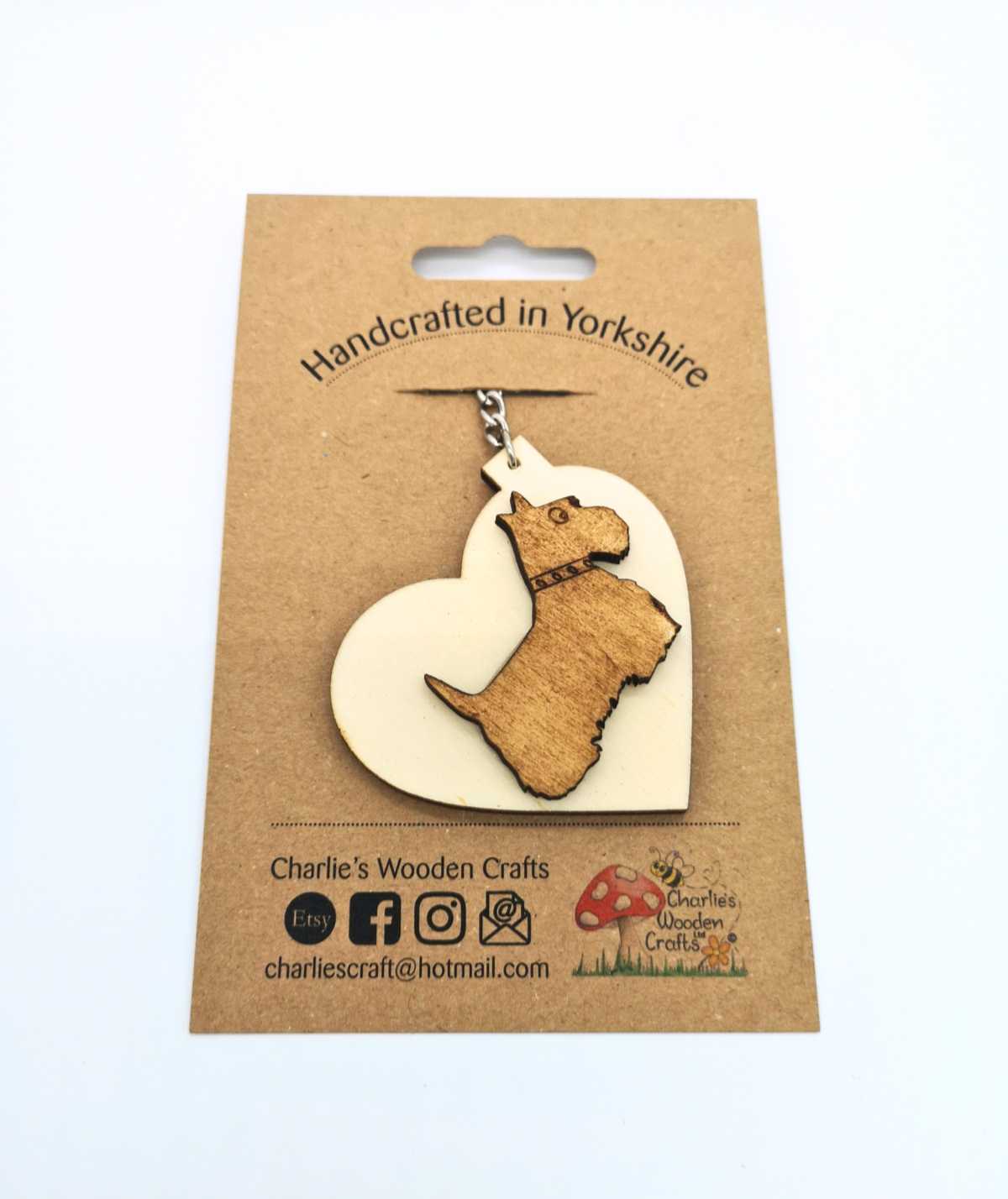 Scottie Dog Wooden Keyring