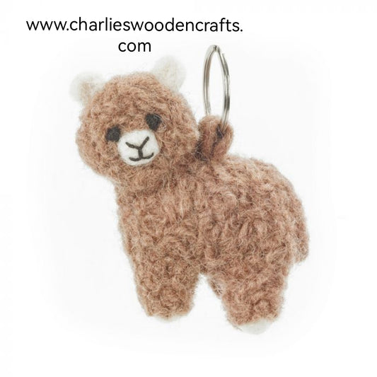 Alpaca Felt Keyring