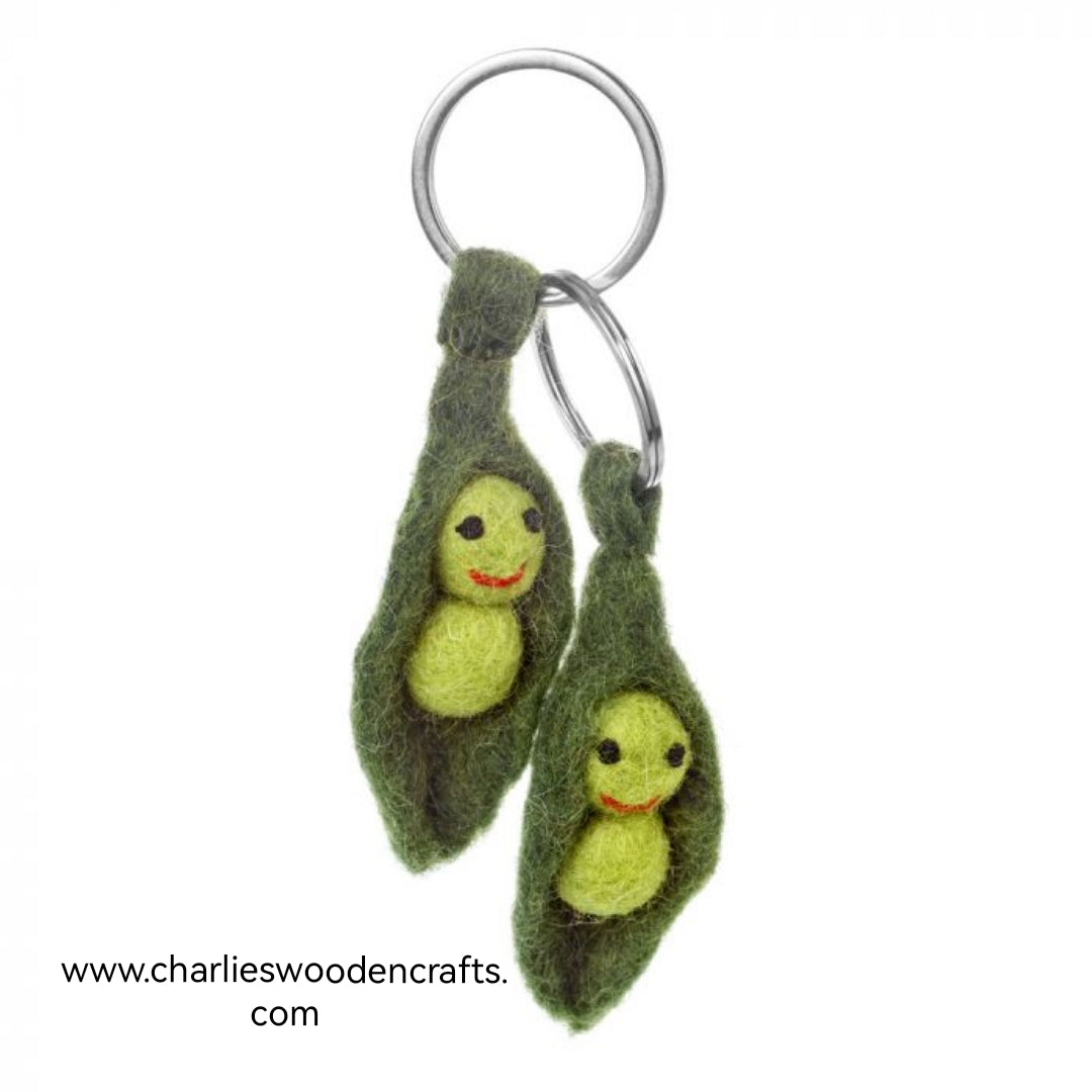 2 Peas in a pod Felt Keyring