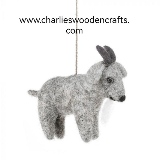 Gordon The Goat Hanging Felt Decoration