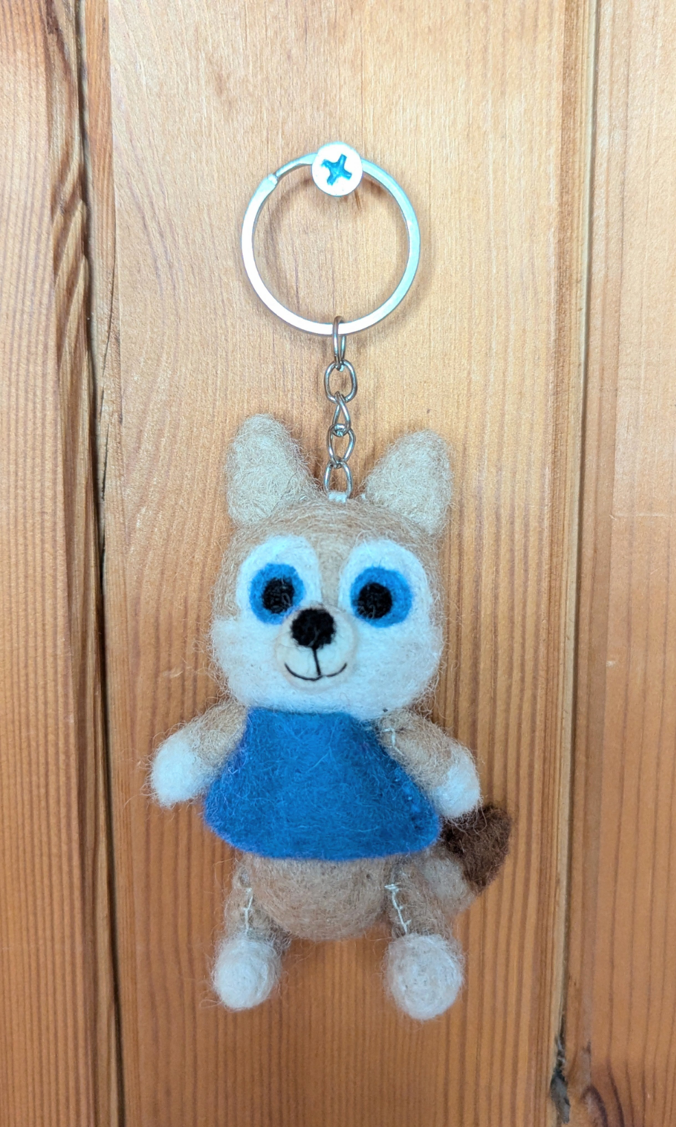 Cartoon Dog Felt Keyring