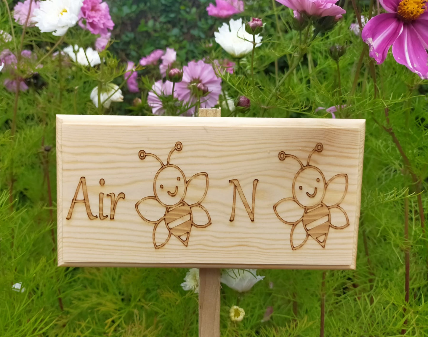 Air BnB outdoor wooden garden sign - Stake