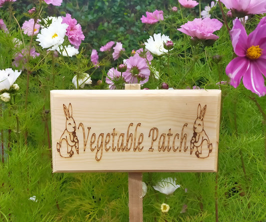 Vegetable patch Handmade wooden rustic sign.