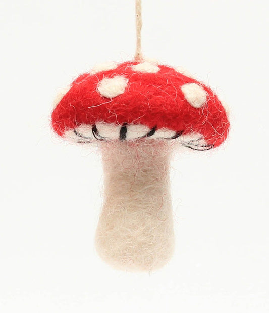 Toadstool Hanging Felt Decoration