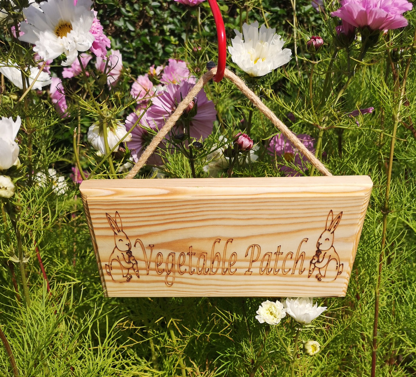 Vegetable patch Handmade wooden rustic sign.