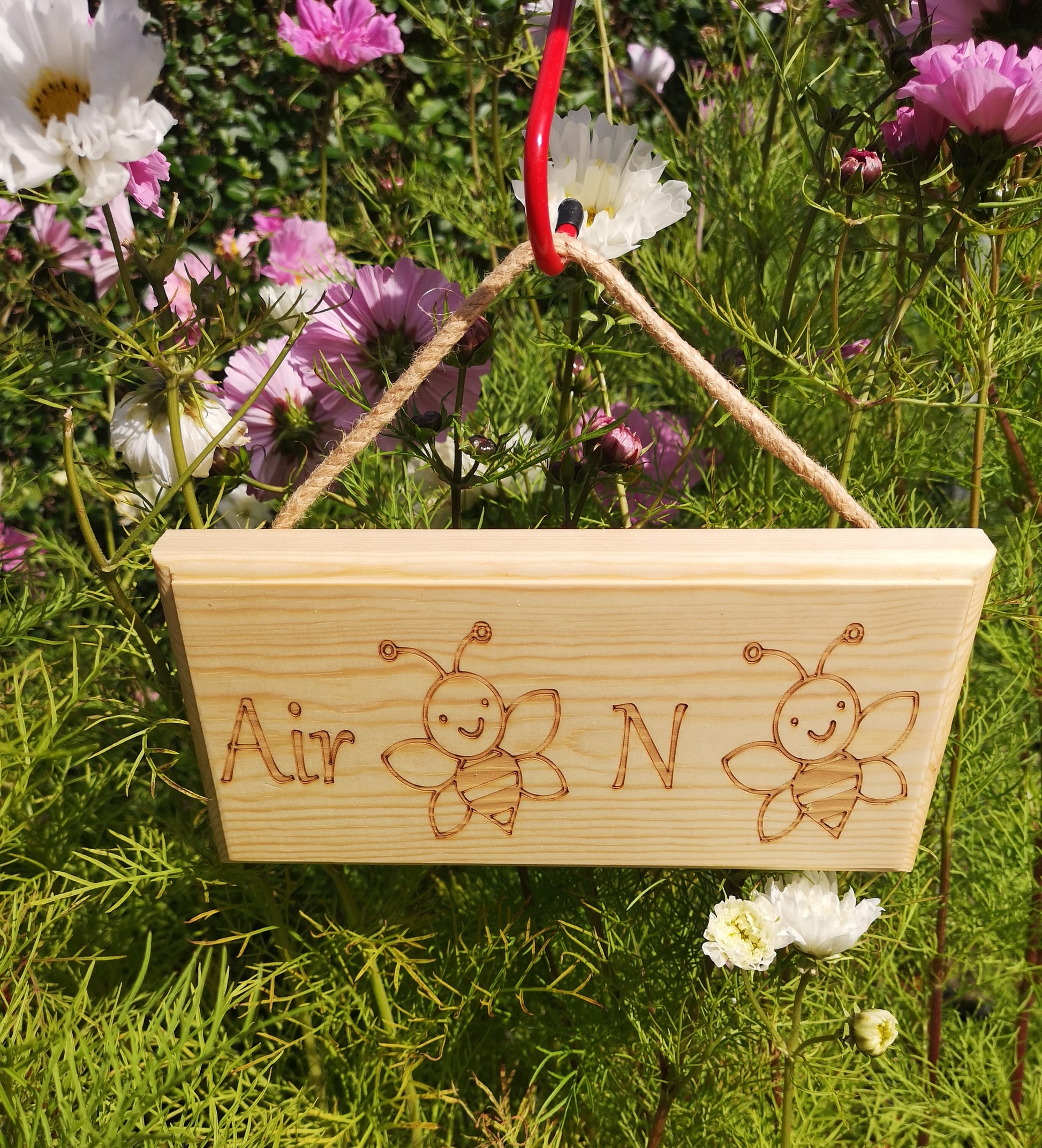 Air BnB outdoor wooden garden sign - Hanger