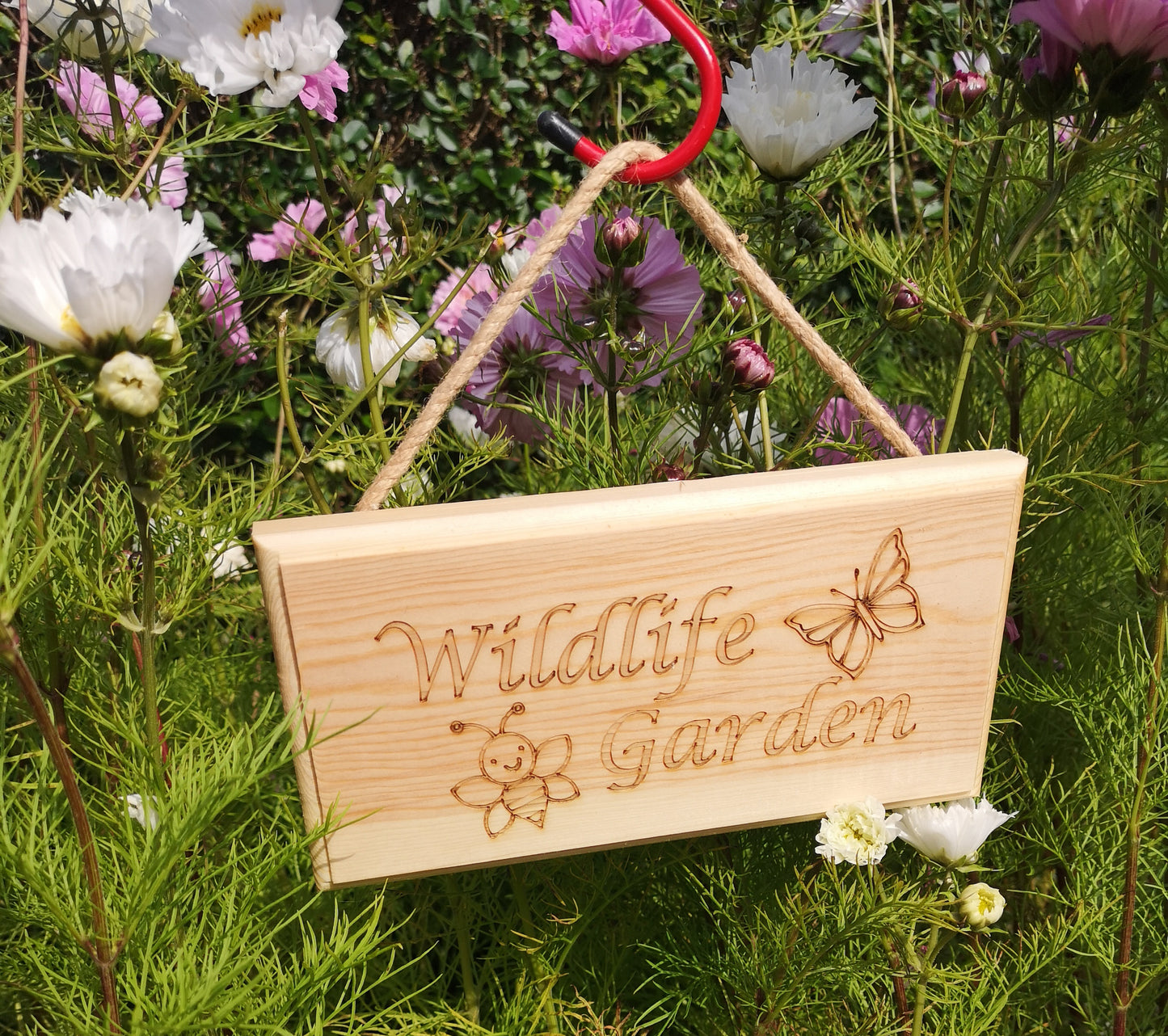 Wildlife Garden outdoor wooden garden sign - Hanger 