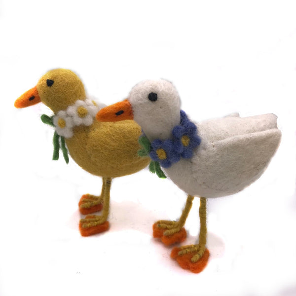 Duck with Flowers Felt Hanging Decoration