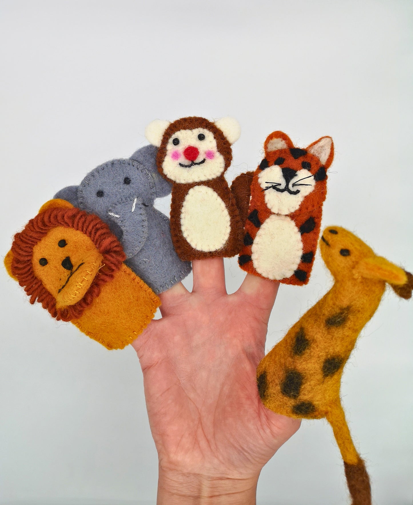 Handmade Tiger Felt Finger Puppet