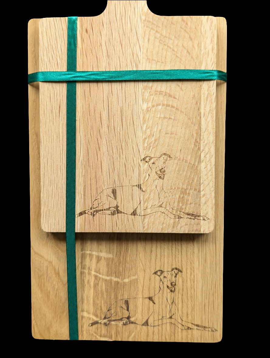 Greyhound Oak Chopping Board Set- Close Up 