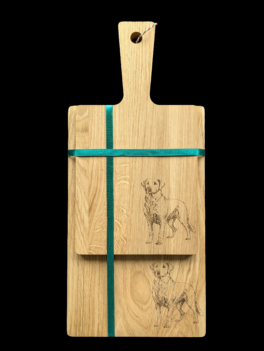 Labrador Oak Chopping Board Set- Front