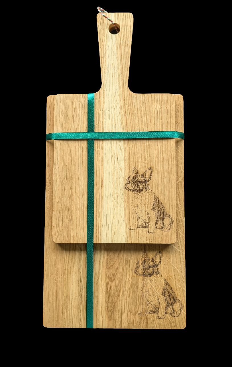 Frenchie Oak Chopping Board Set - Front 