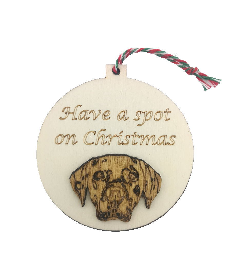 Have a Spot On Christmas Handmade Wooden Dalmatian Christmas Bauble