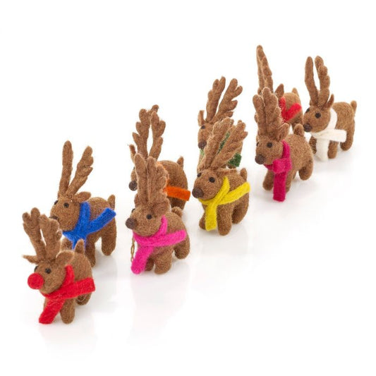 Small Reindeer Hanging Felt Christmas Decoration