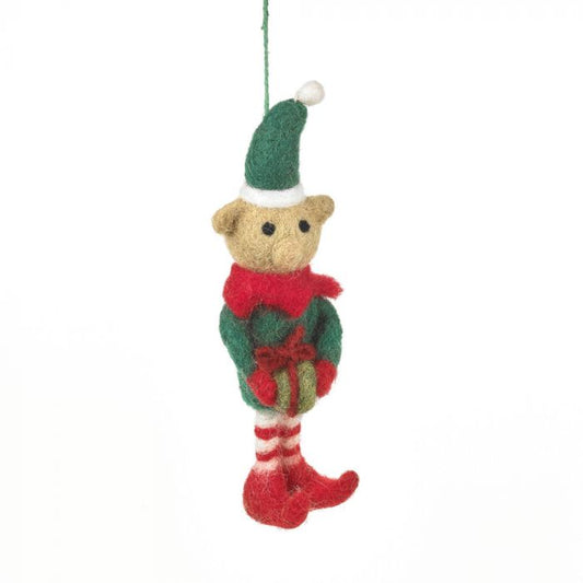 Naughty Elf Christmas hanging felt decoration