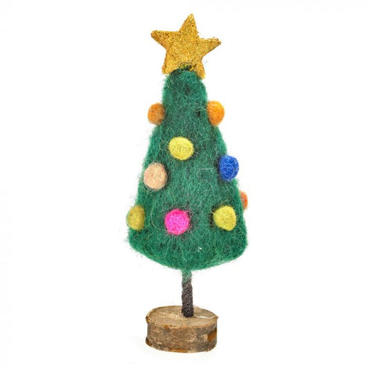 Christmas Tree on a wooden base hanging Christmas decoration