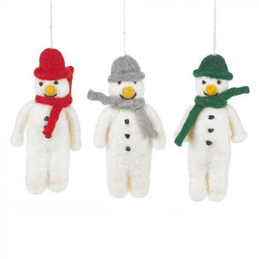 Traditional Snowman Felt Hanging Christmas Decoration