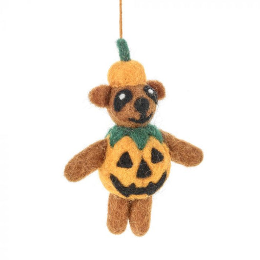 Halloween Pumpkin Bear Hanging Felt