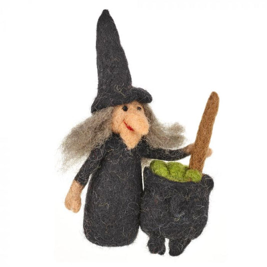 Handmade Felt Hanging Witch Halloween