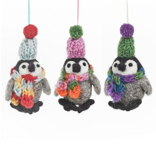 Christmas Penguin Hanging Felt Decoration
