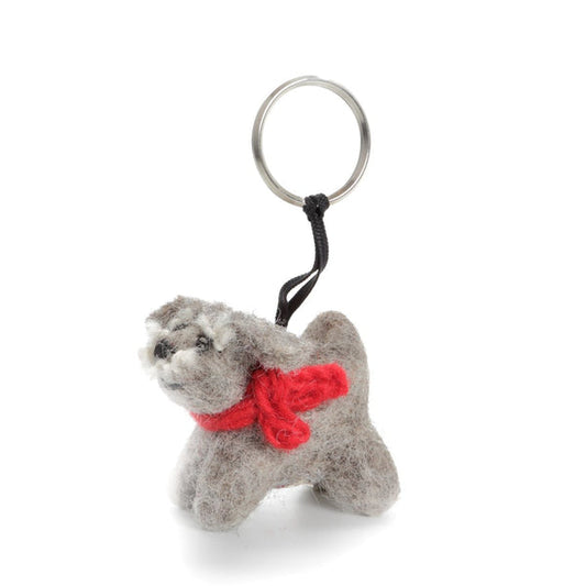 Schnauzer Felt Keyring