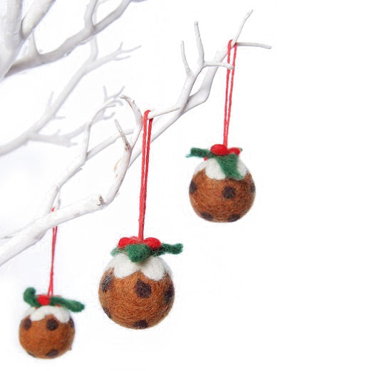 Christmas Pudding Hanging Felt Christmas Decoration