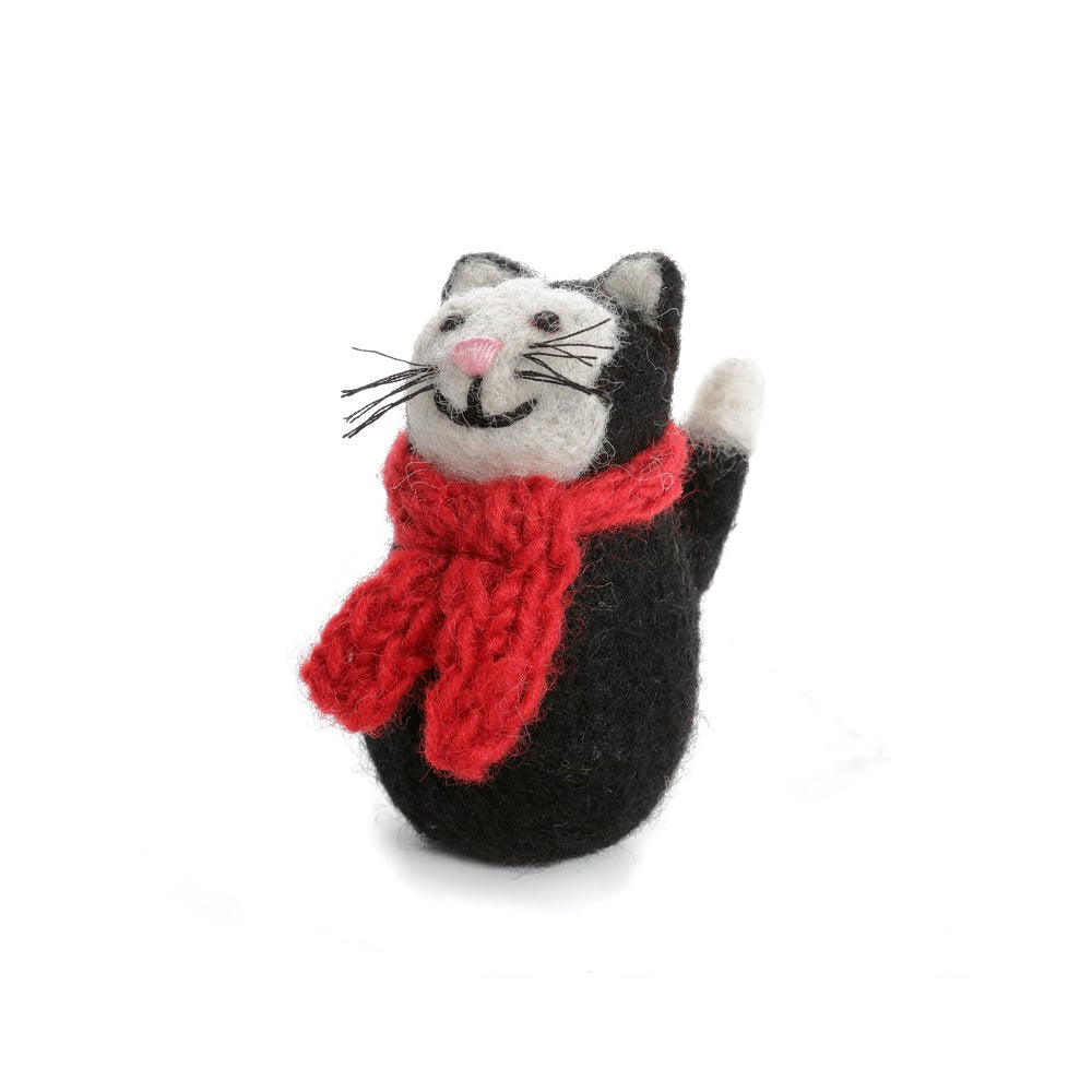 Sitting Cat hanging felt Christmas decoration