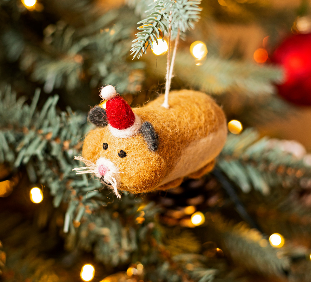 Hamster Hanging Felt Christmas Decoration