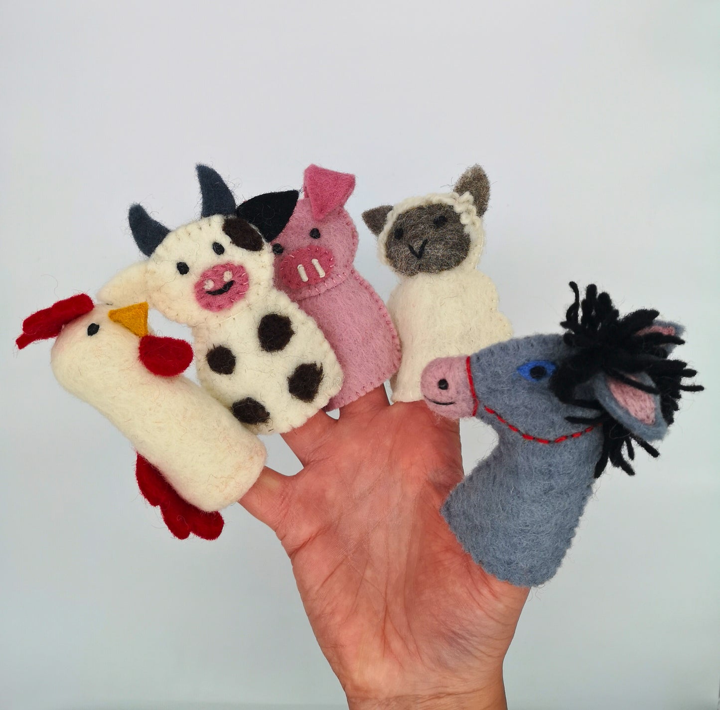 Handmade Pig Felt Finger Puppet